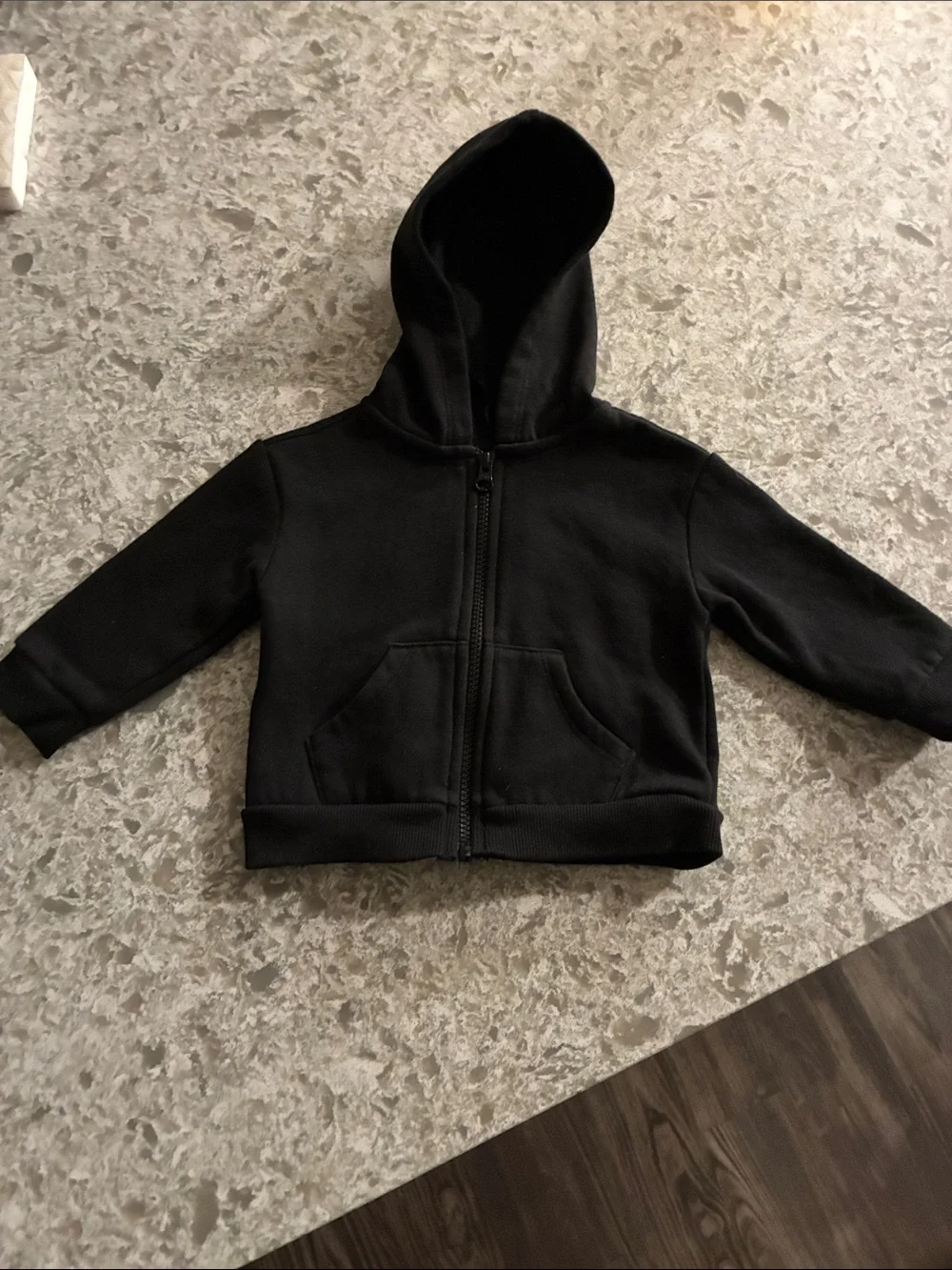 Kids Black Full-Zip Hooded Sweatshirt